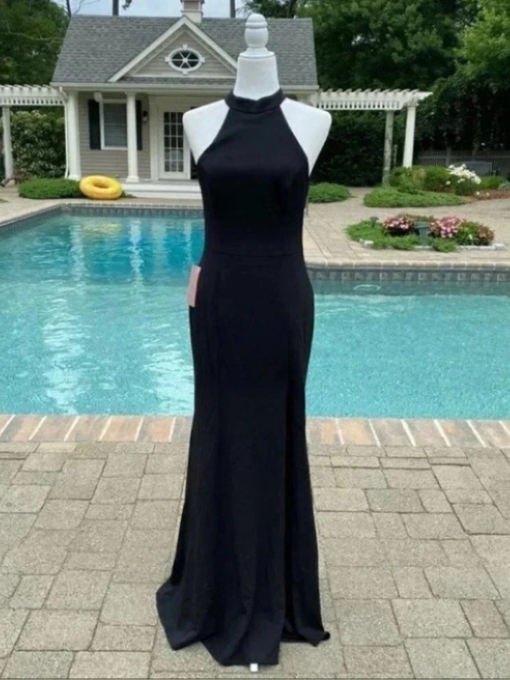 NWT Anthropologie BHLDN Juliana High-Neck Halter Maxi Dress Black 4